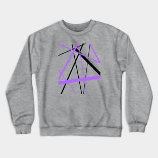 Criss Crossed Lilac and Black Stripes Crewneck Sweatshirt